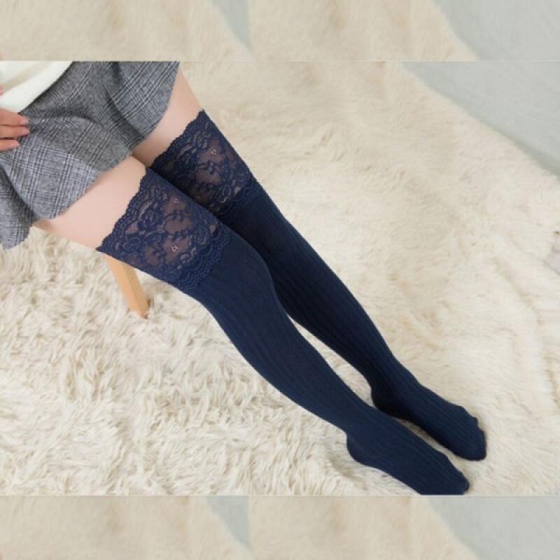Lace knee socks, stockings, stockings, long socks