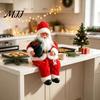Handmade Fabric Santa Statue Plush Claus Figurine, 11.81 Inch Christmas Sitting Decorations Doll for Holiday Home Decoration And Festive Scene