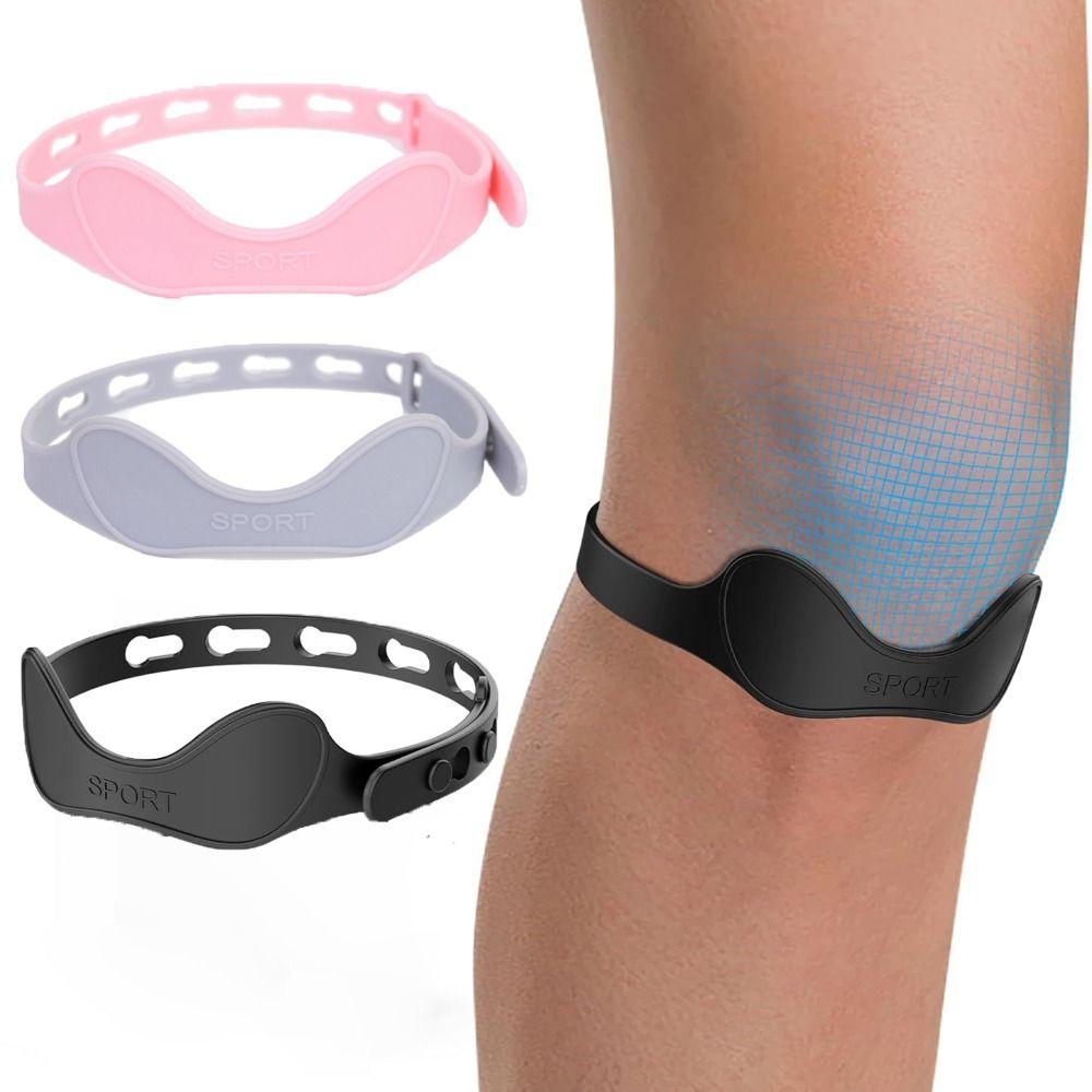 

Knee Support Patella Knee Strap Silicone Knee Sports Support Band Home Office сірий