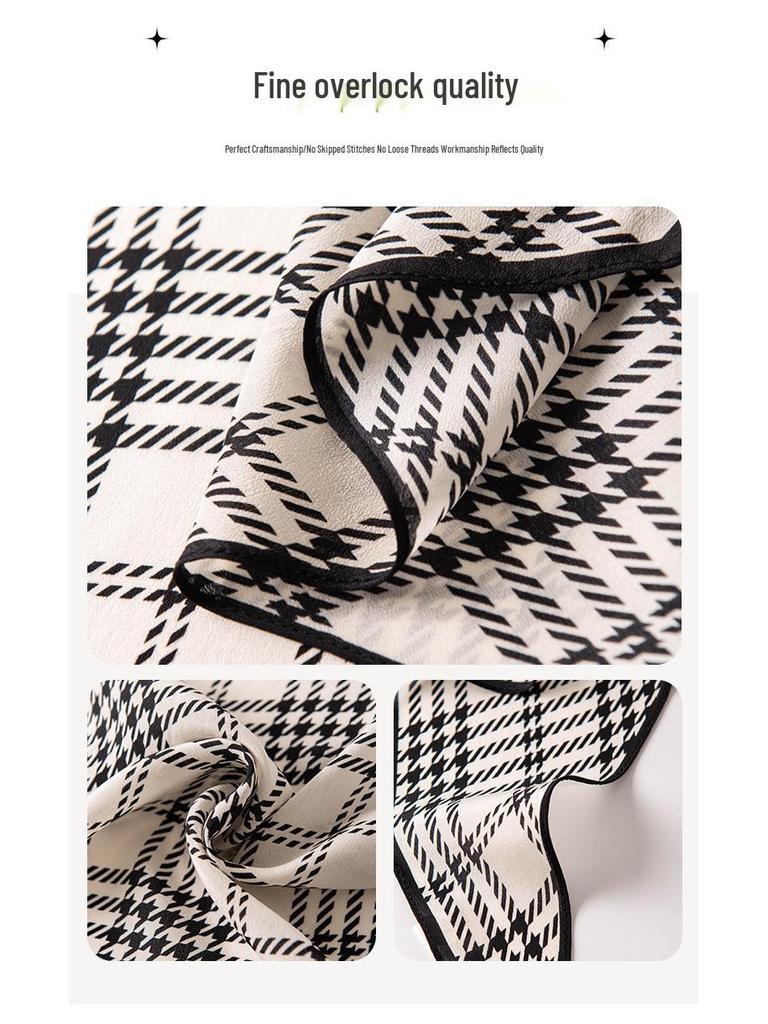 Elegant Versatile 100% Mulberry Silk Scarf: Autumn Women's Crepe de Chine Sunscreen Shawl