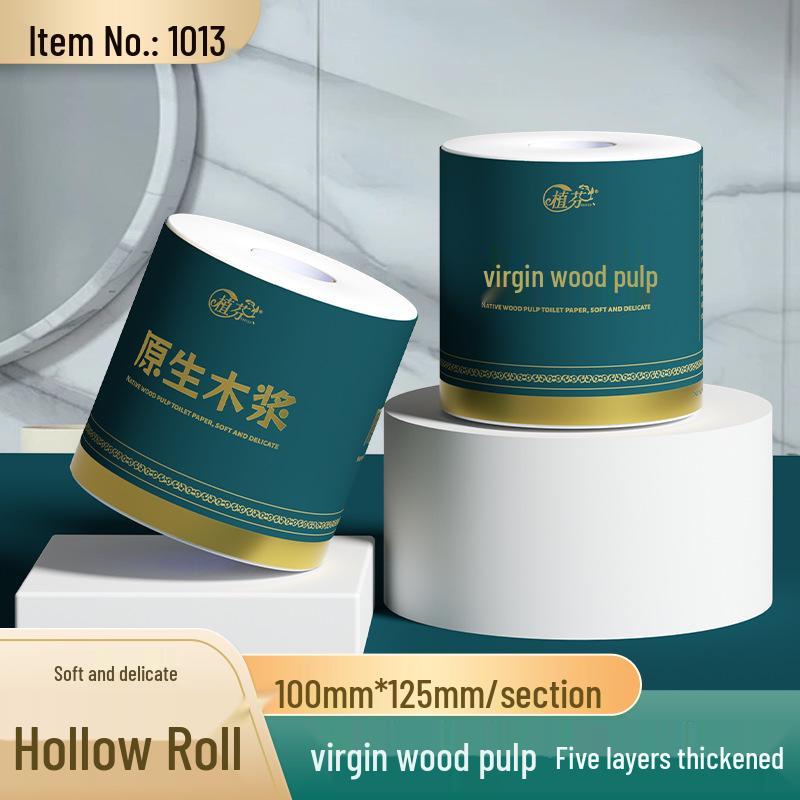 Zhi Fen Large Core Toilet Paper Rolls - Wood Pulp, Economical Pack for Dorms and Homes