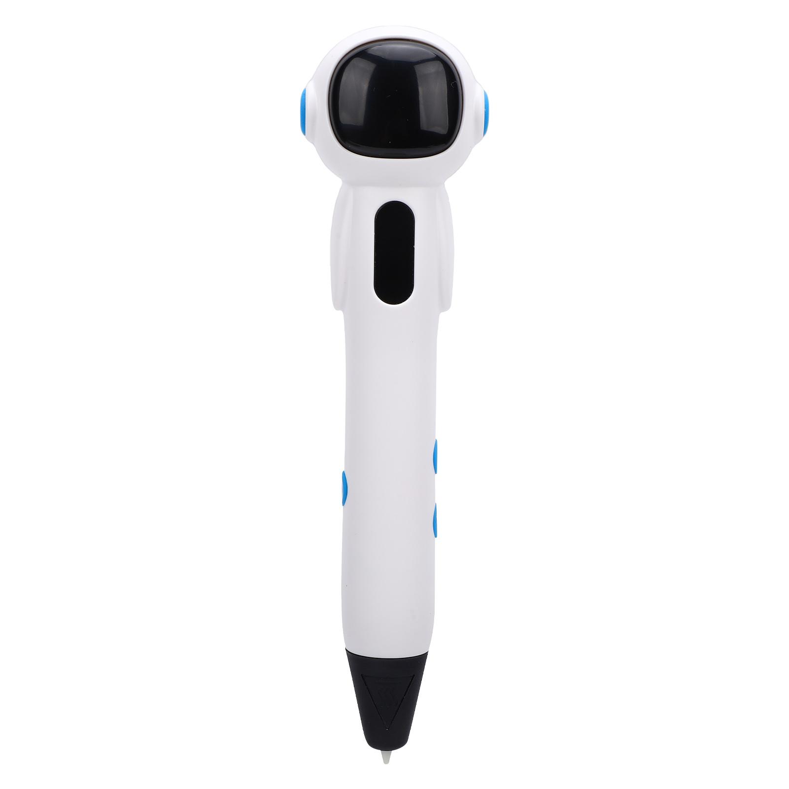 Musysh White 3D Printing Pen For Kids, Low Temperature Wireless Doodling Pen, Astronaut Design, Safe Pcl Material, Led Indicators,