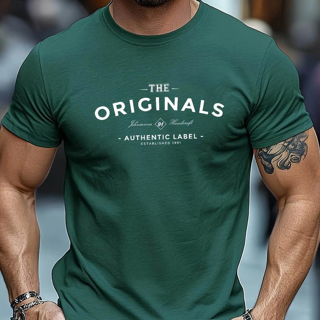 Unisexs Casual Pure Cotton Tshirt The Originals Letter Printed Short Sleeved Sports Street Wear Cotton Short Sleeved Round Neck