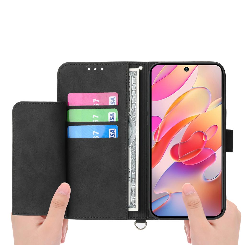 For Samsung Galaxy A17 5G Case Flower Pattern PU Leather Wallet Phone Cover with Strap