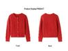 Women's Chic Red Knit Cardigan - Early Autumn Fashion