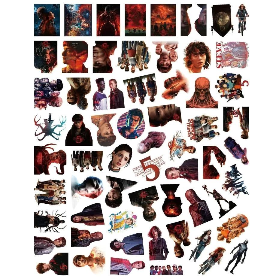 54 PCS Stranger Things Stickers,Stickers Movie Anime Stickers for Laptop Journal Skateboard Guitar Luggage