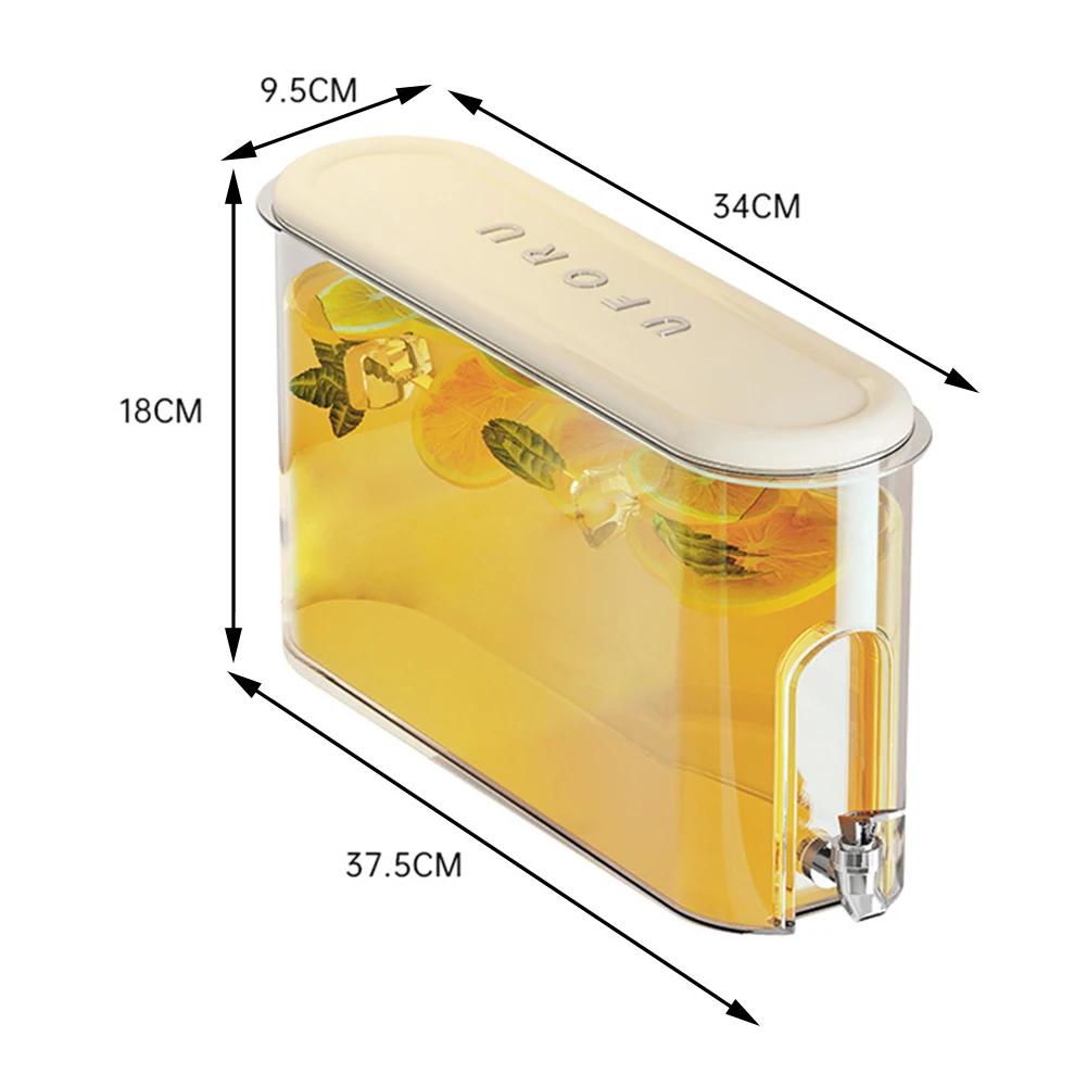 Caraffa Grande Capacità 4L Sigillata per Acqua Fredda con Rubinetto Bollitore Freddo per Frigorifero Dispenser per Bevande Fredde per Succhi di Frutta Acqua