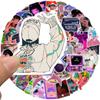 50 Pictures of Urban Cool Cartoon Girl Doodle Stickers Decorative Guitar Notes Suitcase DIY Waterproof