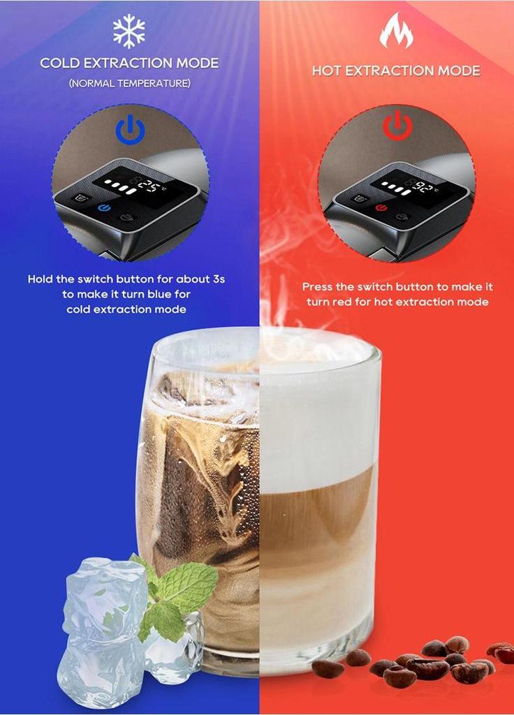 HiBREW H2C 5-in-1 Capsule Coffee Machine, 20Bar Pressure, Smart Touch Control, 7 Cup Sizes, Hot & Cold Brew