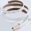 Trendy Waist Belt U Shaped Metal Buckle Thin Belt Waist Cincher for Women Enhances Any Outfit
