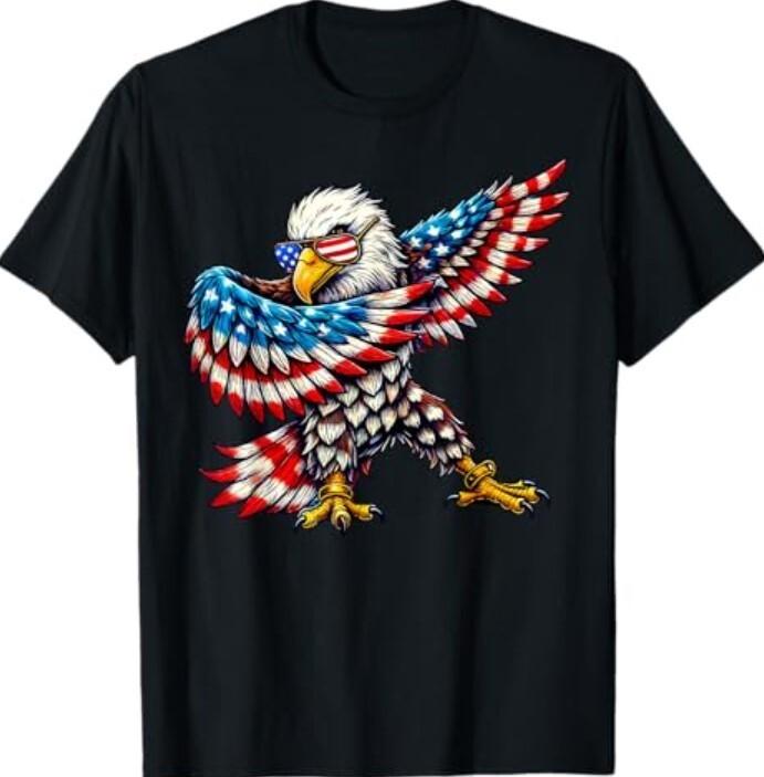 American Flag Bald Eagle Patriotic Eagle 4th of July USA T-Shirt Unisex T-Shirt