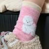 3 Par Söta Valp Fleece Strumpor Dam Höst och Vinter Tjocka Varma Mellanlånga Strumpor Parti