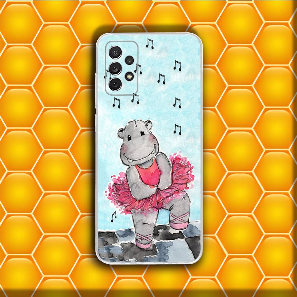 Cute Hippo Hippopotamus Phone Case Silicone For Samsung S30,23,21,22,20 FE lite,S10,9,PIus Note20ultra Soft Transparent