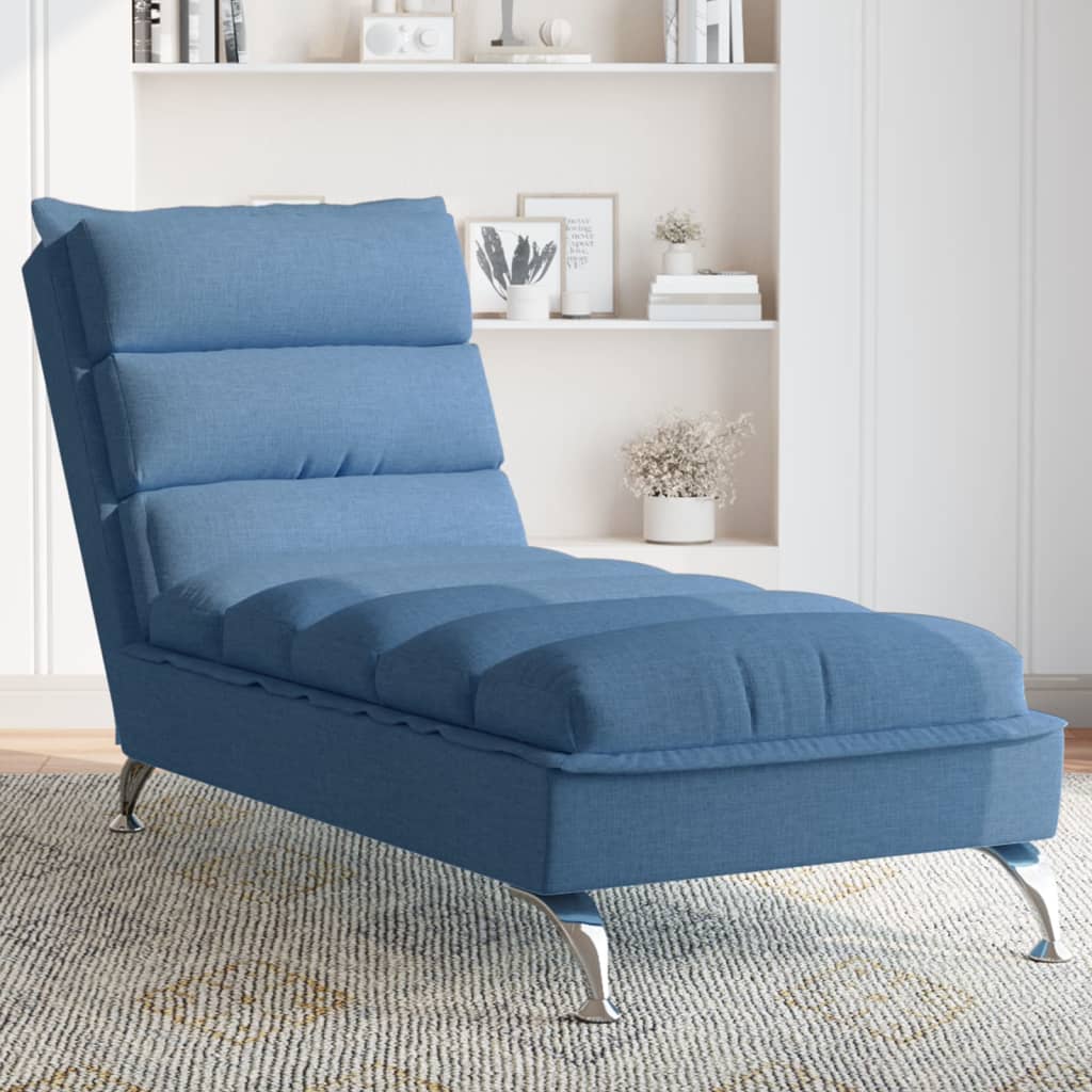 Szezlong mit Kissen, Blau, Stoffbezogen