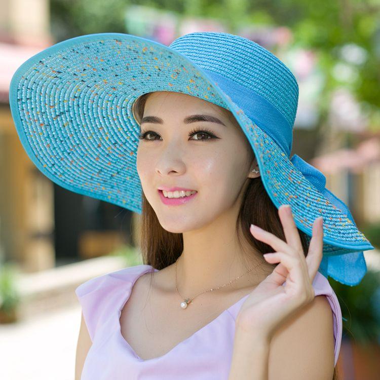 Beach Straw Hat Women Summer Beach Big Brim Sun Protection and Shade Travel Versatile Big Brimmed Cool Hat Sun Summer