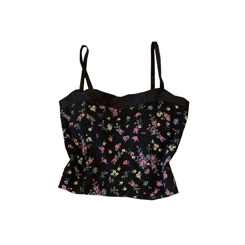 Export New Arrival Yoga Female with Chest Pad Floral Contrast Color Sports Running Fitness Dance Training High Elastic Quick-Dry Vest