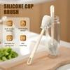 Foldable 360 Degree Comprehensive Cleaning Silicone Brush with Long Handle Design Reusable for Bottles and Cups