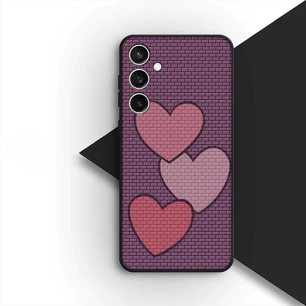 Phone Cover for Xiaomi Redmi Note 14 13 Pro Plus ProPlus 14C 13c Pro+ 5G Soft Silicone Case Star Dark Red Heart Love
