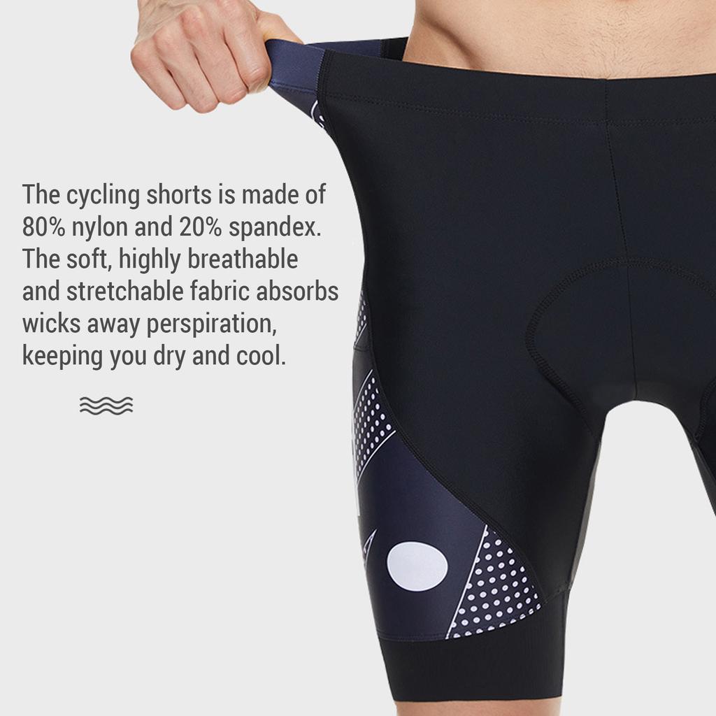 Ademende Fietsbroek Heren 4D Gewatteerd Schokbestendig Fietsbroek Sneldrogend Halve Broek