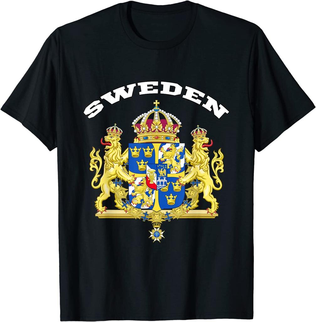 NEW LIMITED Sweden Coat of Arms Souvenir Gift Flag Swedish T-Shirt