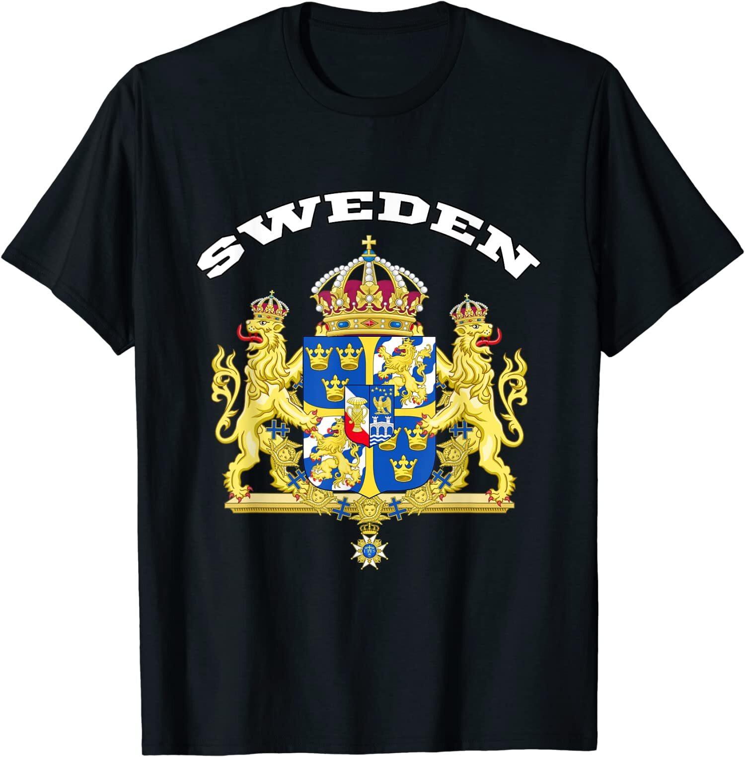 NEW LIMITED Sweden Coat of Arms Souvenir Gift Flag Swedish T-Shirt S