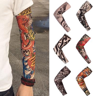 1/10 st Unisex Stretchigt UV-skydd Cykling utomhus Fake Slip On Tattoo Arm Sleeve