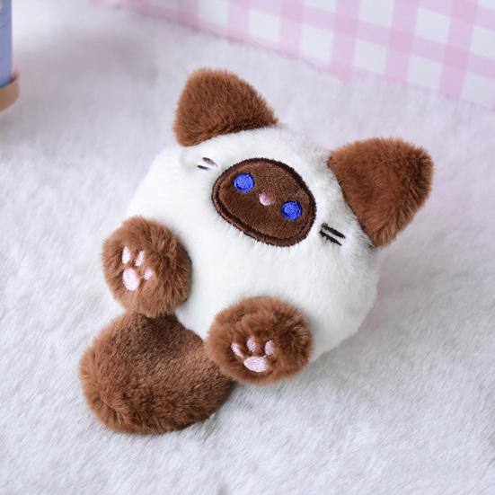 Tecknad Katt Nyckelring Hänge Söt Plyschkattunge Hänge Fylld Luddig Katt Hänge Ryggsäcksberlock Tillbehör för Handväska Plånbok Nyckelring