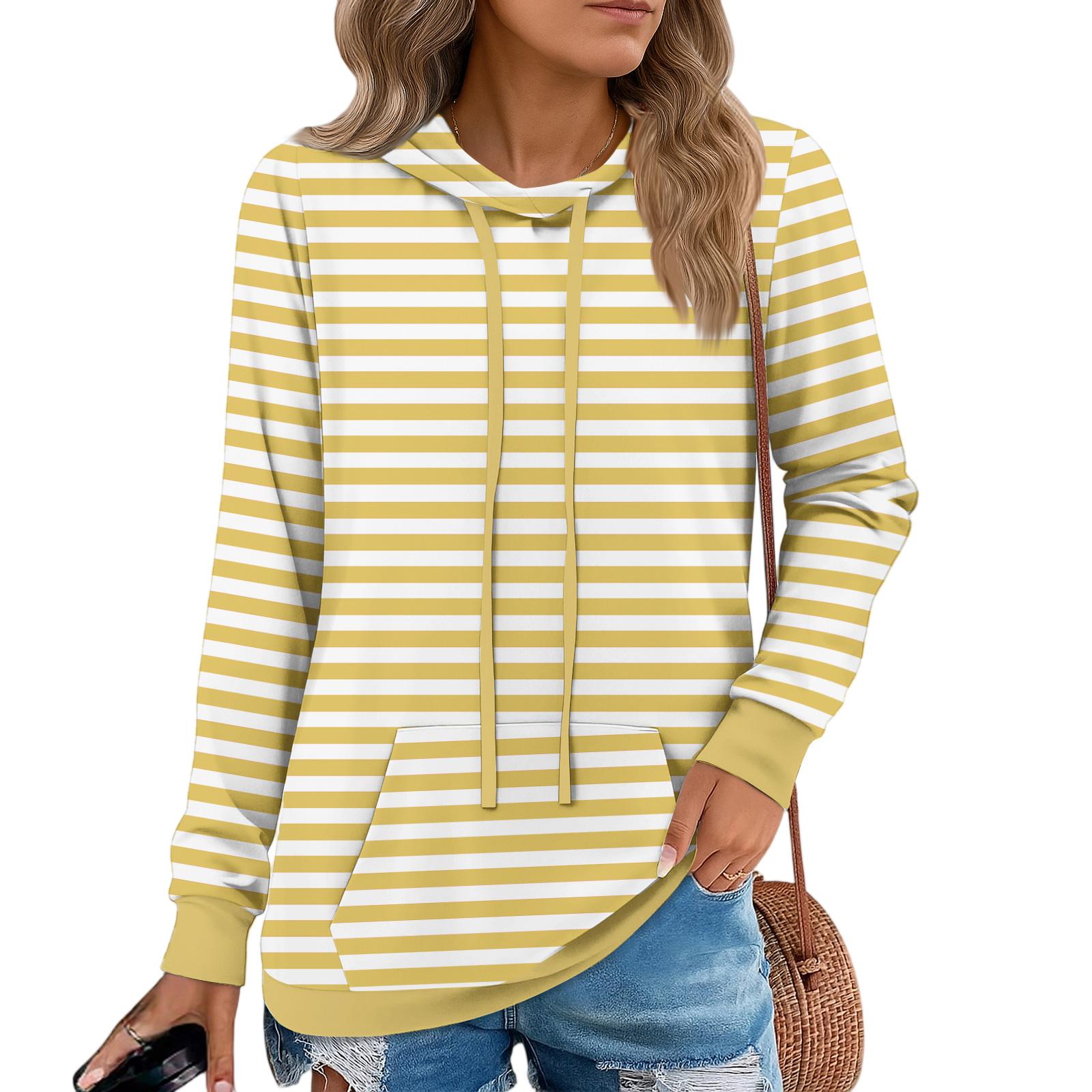 

Женские худи-пуловеры, модные толстовки с капюшоном для девочек-подростков, женский осенний туник-топ XL жёлтый