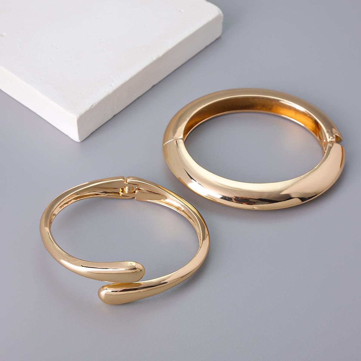 Европейский Высококлассный Универсальный Гладкий Металлический Модный Браслет Набор