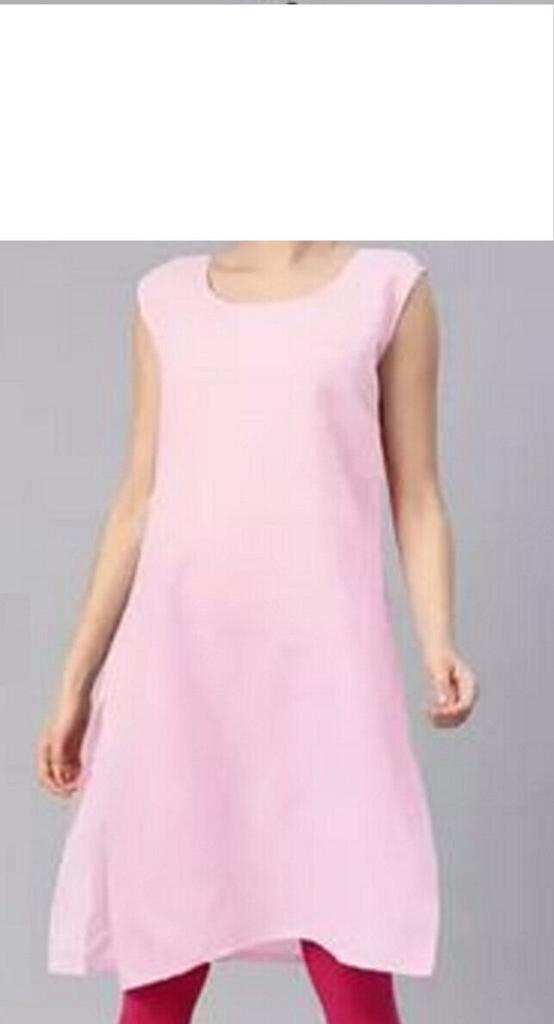 @ Silk Solid Slips Long Kurti Pink Color For Women K391 Zr719-60%Off