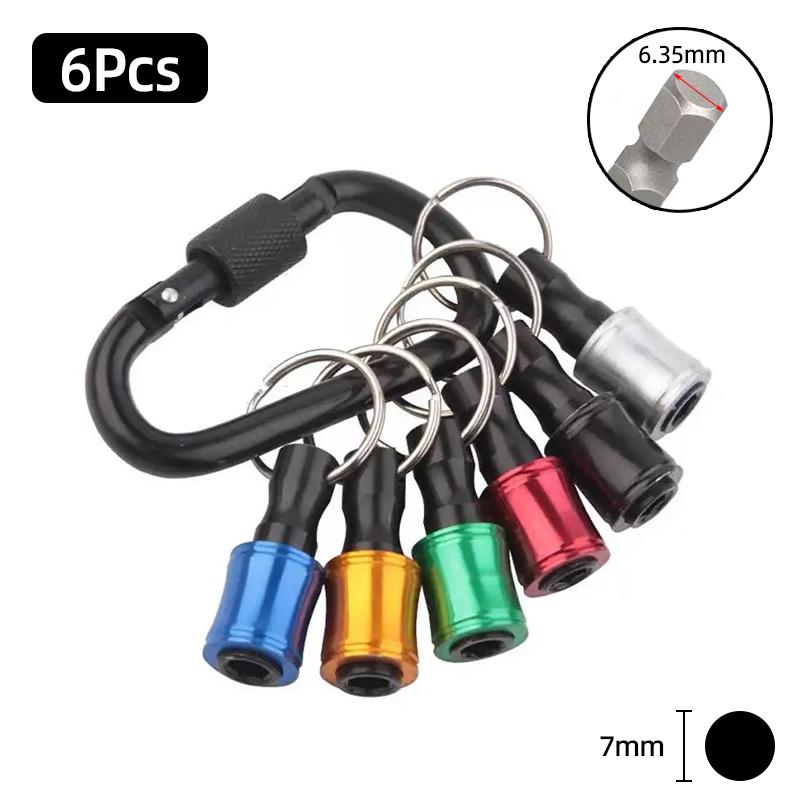 Schraubendreher-Bit-Halter 1/4 Zoll Sechskantschaft Verlängerungsstange Schnellwechsel Aluminiumlegierung Schlüsselanhänger Bohrer Schraubenadapter Handwerkzeug