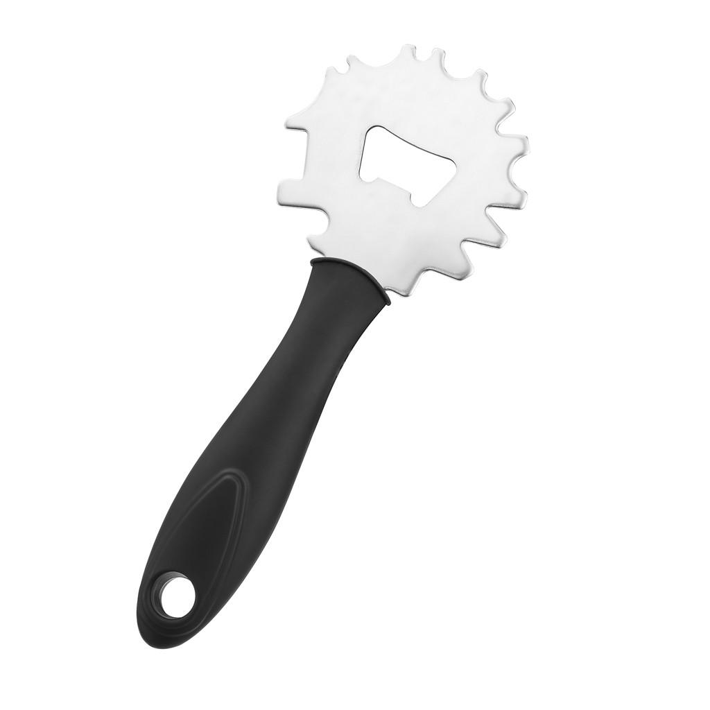 Stainless Steel Grill Cleaning Scraper with Handle for BBQ Grill Gap Cleaning and Built-In Bottle Opener Tool серебряный