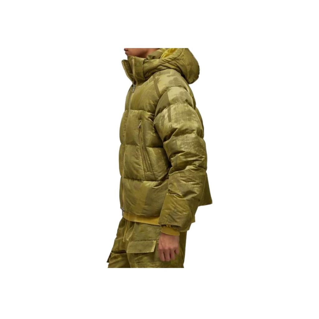 Adidas Y-3 Graphic Puffer Jacket Loose Fit Printed Zip Long Sleeve Hooded Down Jacket Unisex Jacket Yellow IP7939