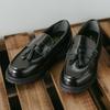 [London Shoe Make Co., Ltd.] Tassel Loafers, Men's Leather, Tank Sole, +4.5cm Platform, Leather Shoes, Suitable for Business and Casual Wear, 9012 Bla