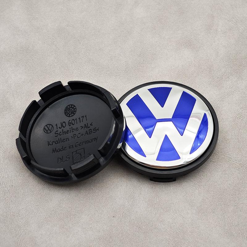 VW GTI GOLF 2026 Hot For VW VOLKSWAGEN 4pcs 56mm Bule Car Wheel Center Caps Rim Hub Caps For VW Volkswagen Golf Jetta Bora Polo