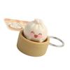 Realistic Simulated Steamed Bun Squeeze Toy Keychain Stress Relief Squeeze Toy Decorative Key Holder for Backpack Charm