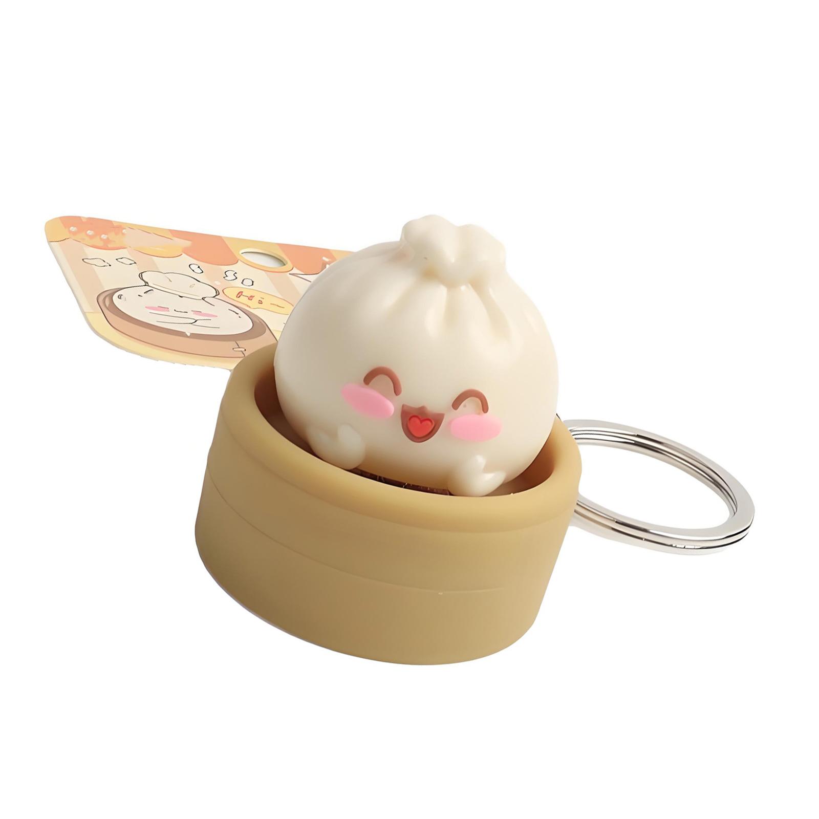 

Realistic Simulated Steamed Bun Squeeze Toy Keychain Stress Relief Squeeze Toy Decorative Key Holder for Backpack Charm 1