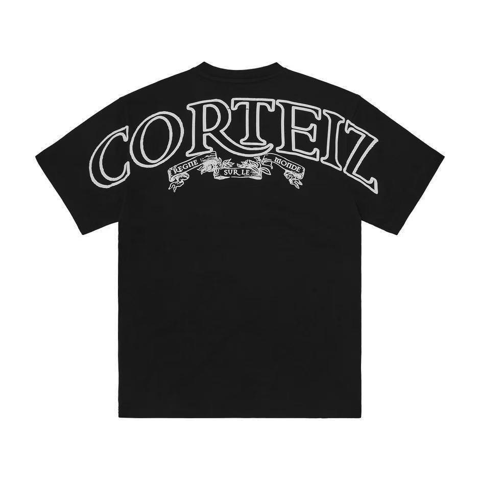 Corteiz Alcatraz Bee Letter Printing Short Sleeve Men's and Women's Street Trend Loose Casual Crew Neck T-Shirt