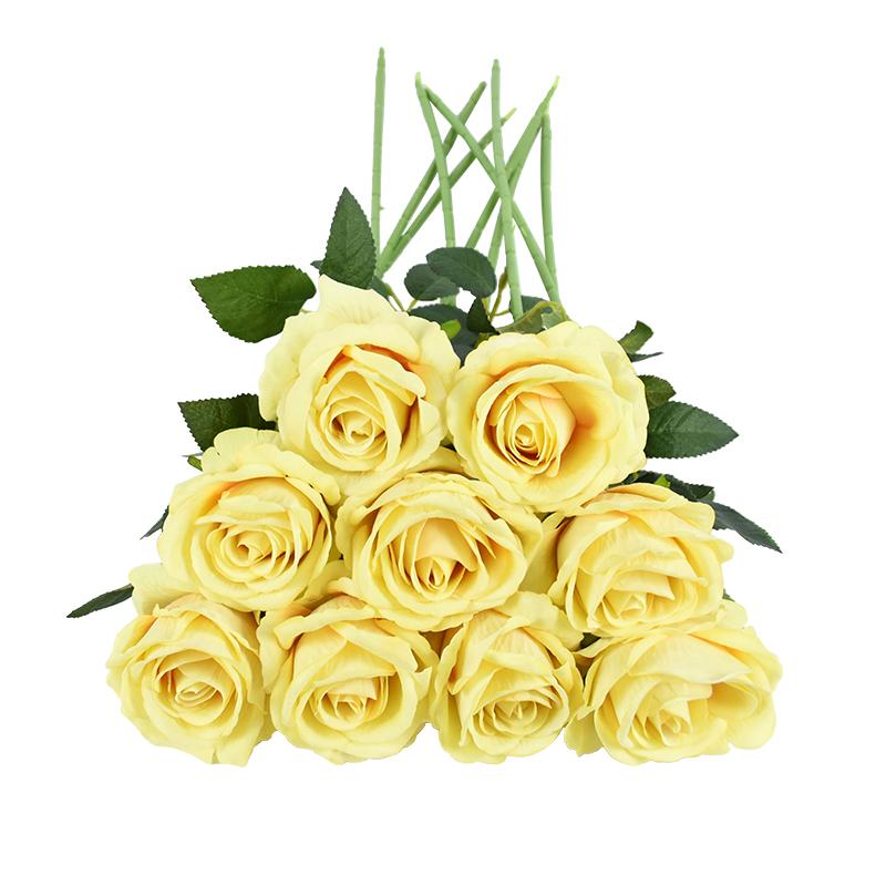 50cm Artificial Rose Flower Branch Long Stem Red Rose Bouquet for Wedding Table Arrangements Home Decoration Valentines Day Gift