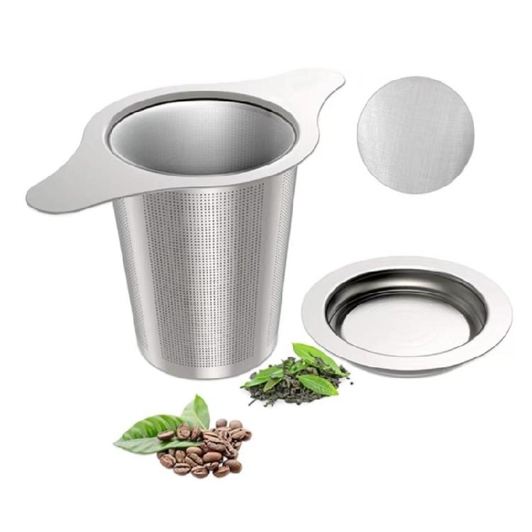 Multifunctional Tea Strainers Fine Tea Infuser with Lid and Double Handle