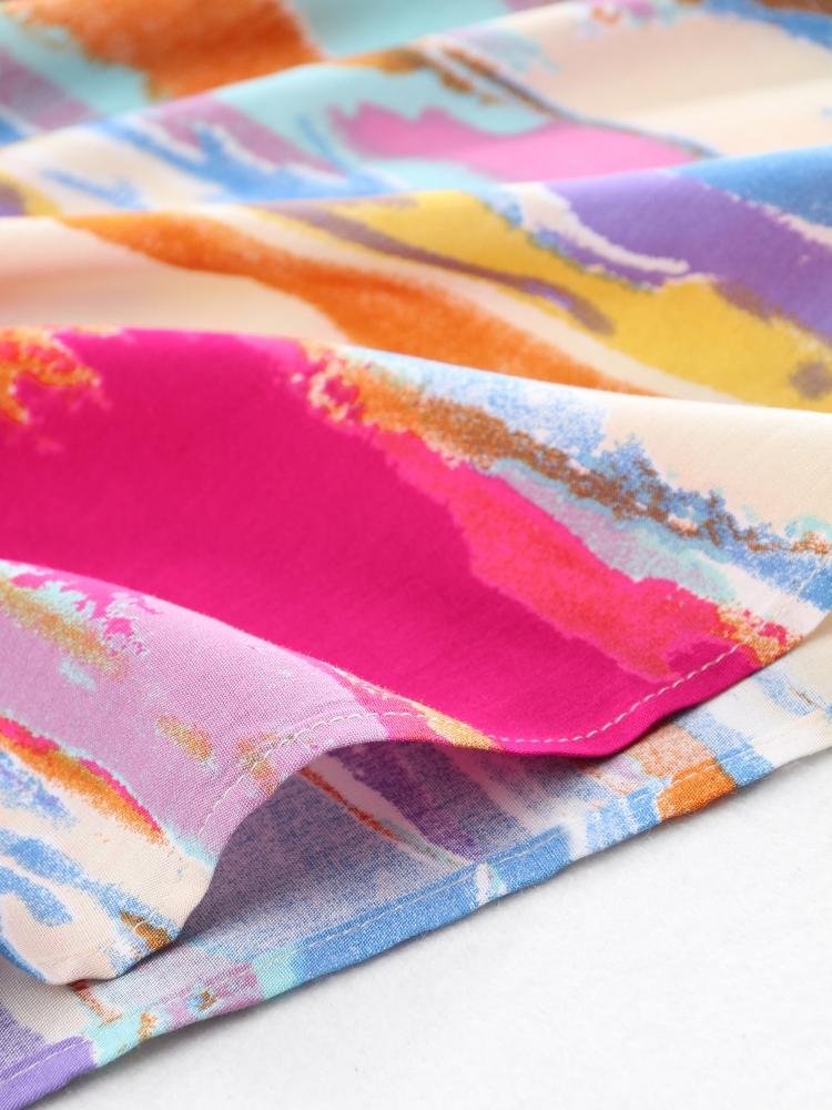 EDOLYNSA Plus size kaftan boêmio multicolorido verão longo vestido de praia feminino roupa de casa roupa de banho cobrir solto caftan