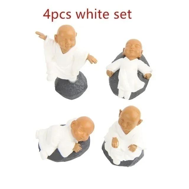 

Home Desk Decoration Crafts 4Pcs Chinese Buddhist Monks Miniature Bonsai Garden Furniture Resin Craft Figurine Decor Accessories белый