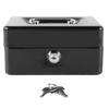 Metal Cash Box with Lock Safety Portable Small Metal Storage Box with 2 Keys for Money Document Home Car