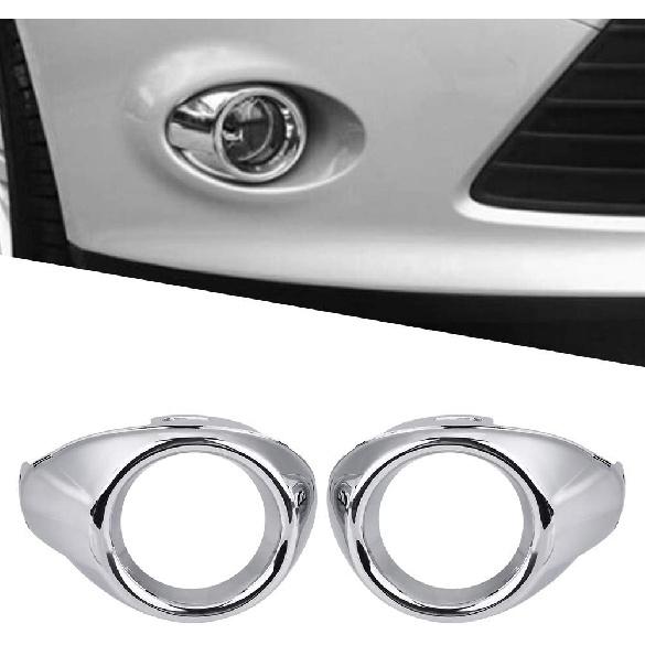 Nebelscheinwerferblende für Ford Focus 2012 2013 Paar Frontstoßstange Nebelscheinwerfer Zierring Halterung Chrom für Ford Focus 2012 2013 2014 2014