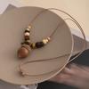 Retro Mori Literarischer Stil Langes Hölzernes Eichel-Halsband Nische Kreativ Zen Ethnisch Stil Mode Perlen-Halsband