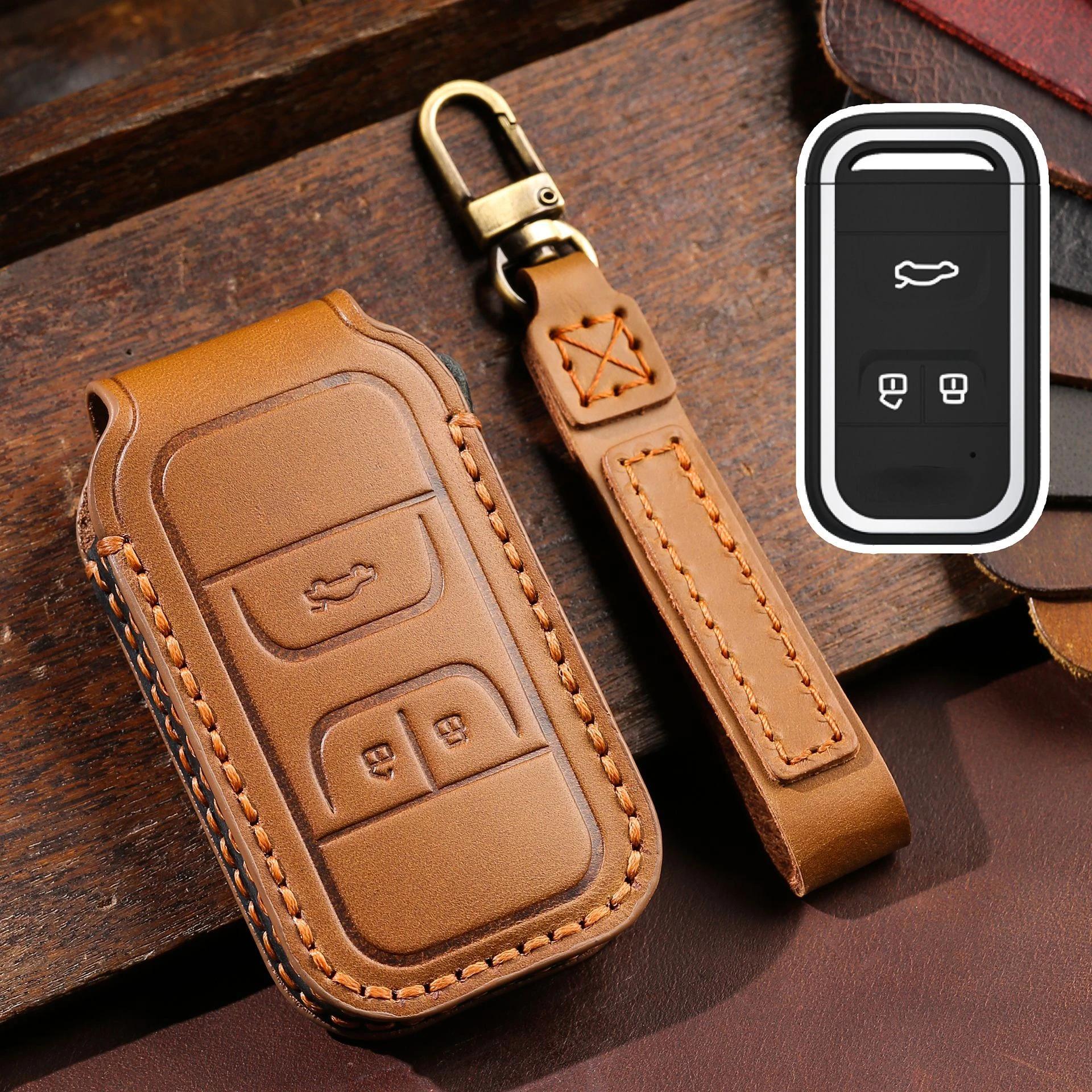 

Leather Car Key Case Cover For Chery Tiggo 3 5X 4 8 Glx 7 Arrizo For Cheri Tiggo 8 Car Accessories