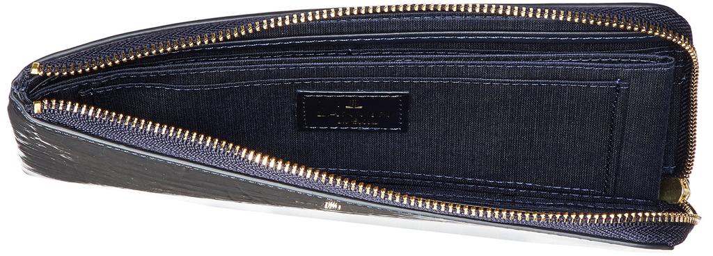 Lanvin en Bleu Enamel Wallet, Large Zipper Long Wallet, New Model, Magenta, Navy, 481685