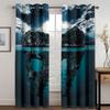 The Beach In the Moonlight Scenery Mediterrane 2 Panels Free Shipping Thin Curtain for Window Drape Living Room Bedroom Decor