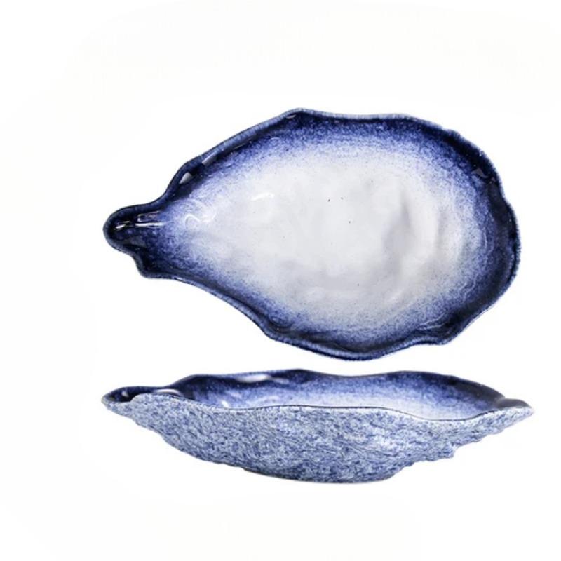 

Креативная керамическая тарелка для устриц Посуда для выпечки суши Тарелка для сашими Тарелка для холодного блюда Маленькая тарелка Раковина для устриц Японская столовая посуда
