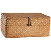 Handmade Wicker Woven Storage Box Rattan Storage Finishing Basket with Lid Sundry Bath Cosmetic Towel Container Laundry Basket
